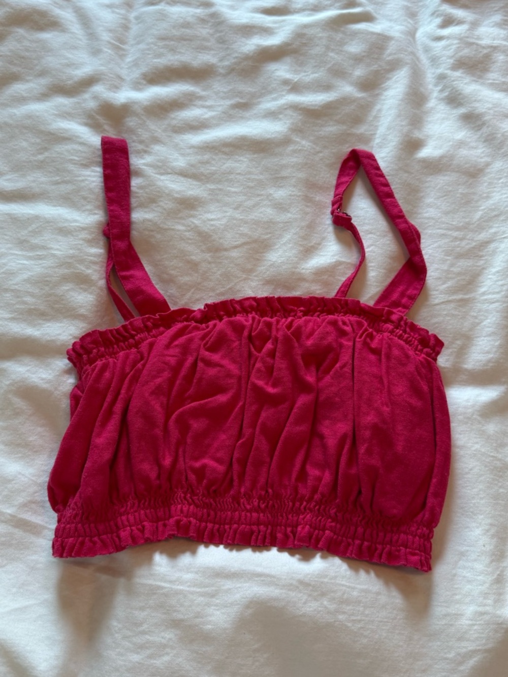 Abercrombie Fuchsia Smocked crop top Tank Top